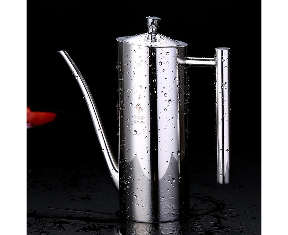 Olive Oil Dispenser Stainless Steel Oil Pot Bottle Oil Vinegar Can straight handle 700ml