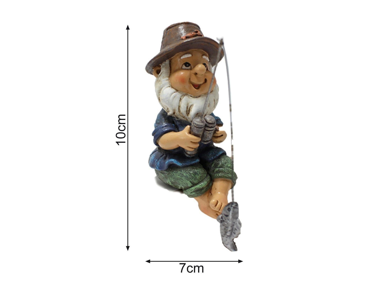 Lovely Fishing Man Shape Statue Decor Adorable Handmade Resin Statue Model for Garden-Fishing