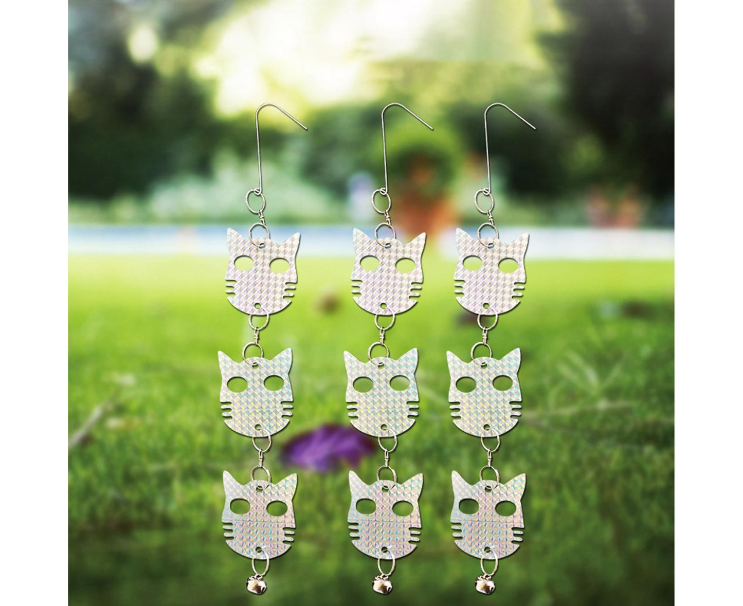 4Pcs Owl Bird Repellent Reflective Discs - 4pcs