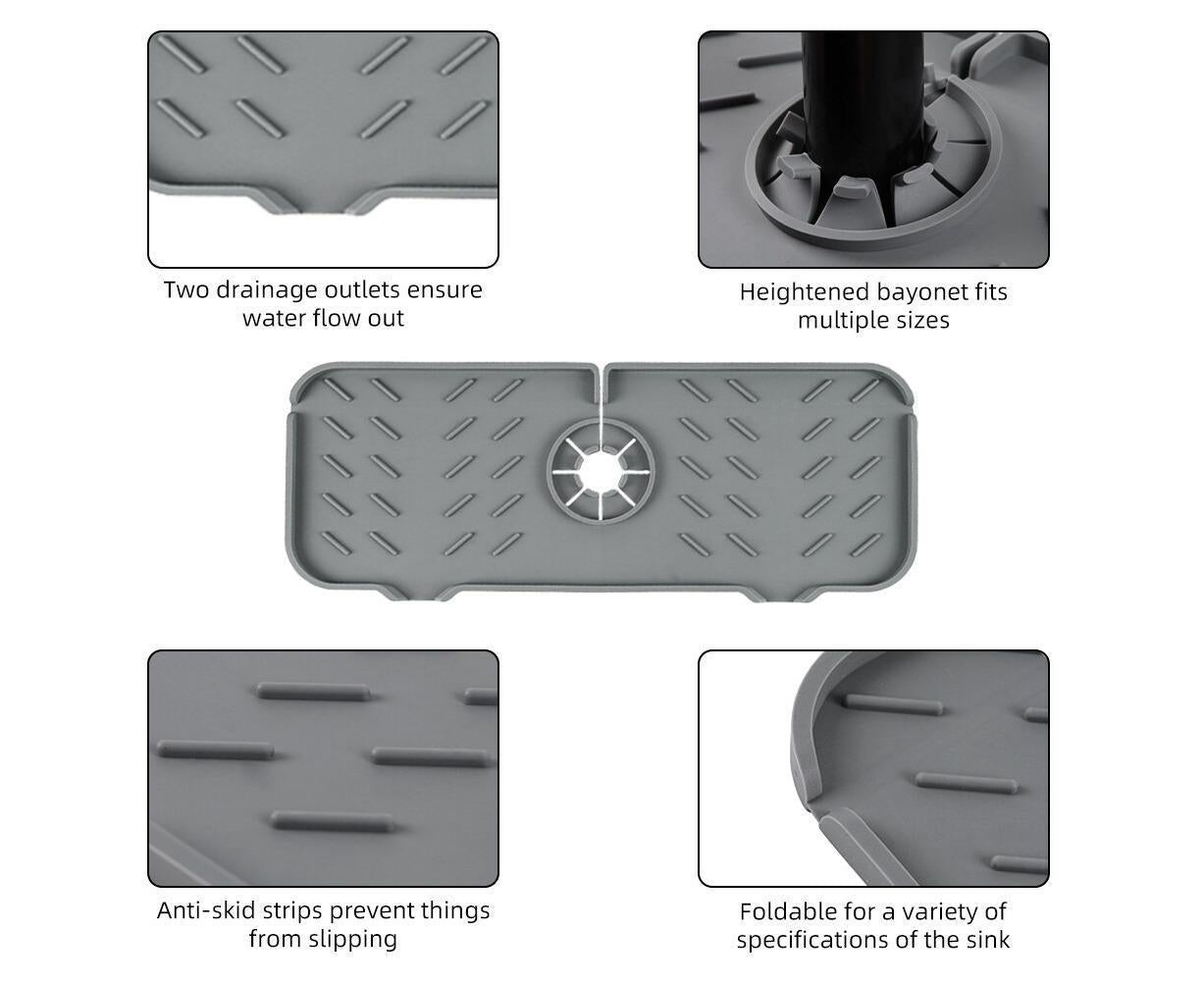 Tap Silicone Water Filter Mat - Splash Protector - Rubber