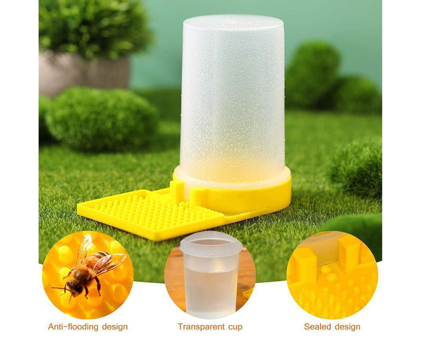 3Pcs Bee Waterers Beekeeping Equipment - Yellow