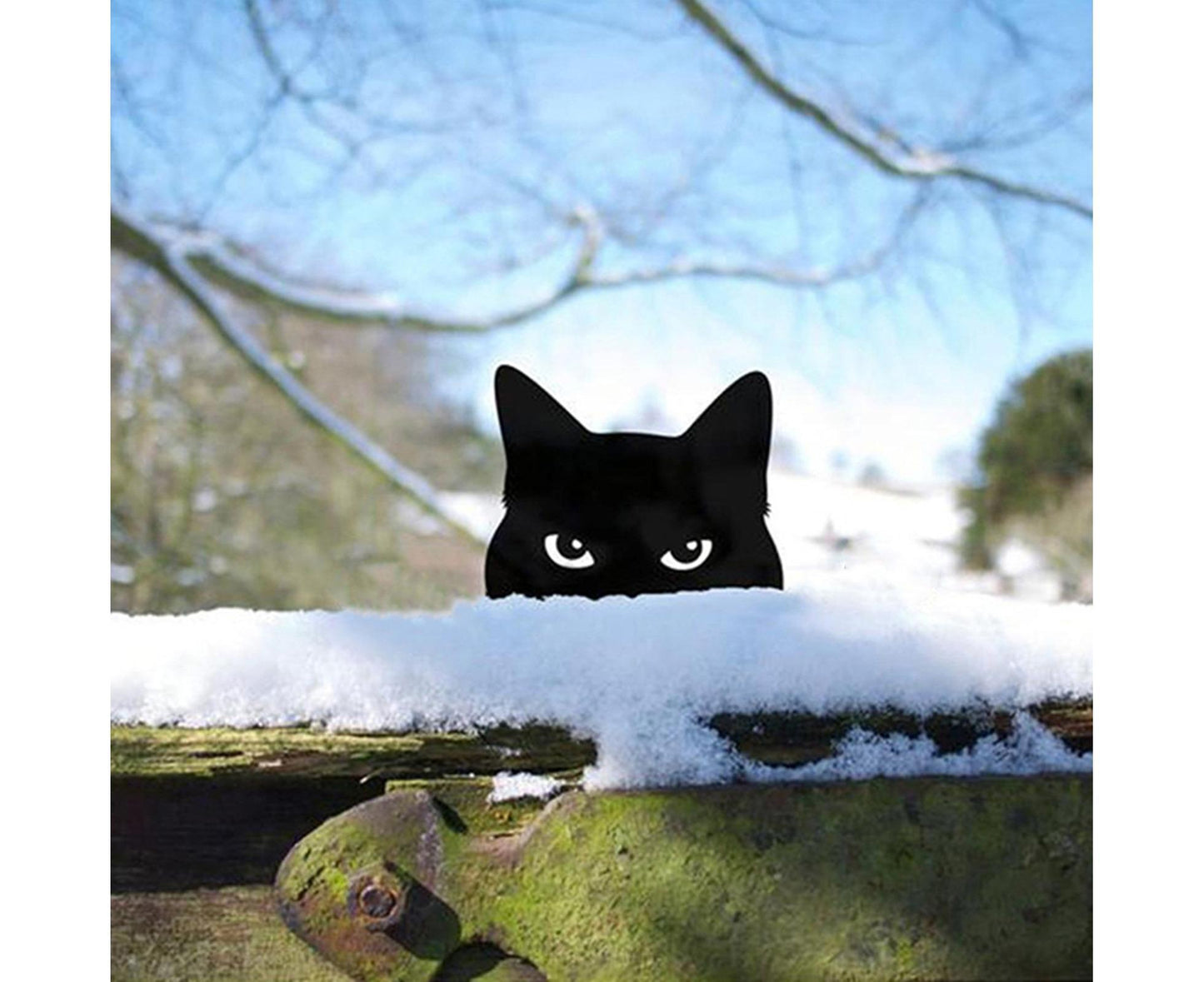 1 Set Garden Stake Peeping Cat Insert - A