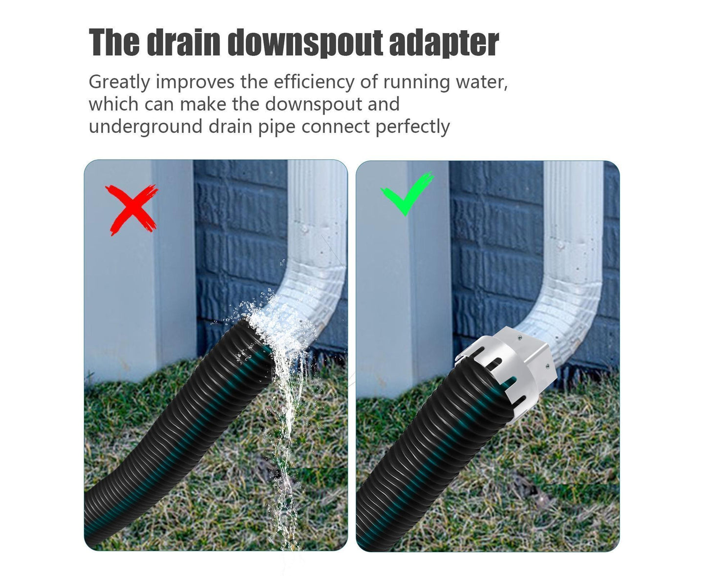 Downspout Adapter Rain Gutter Extender - White M
