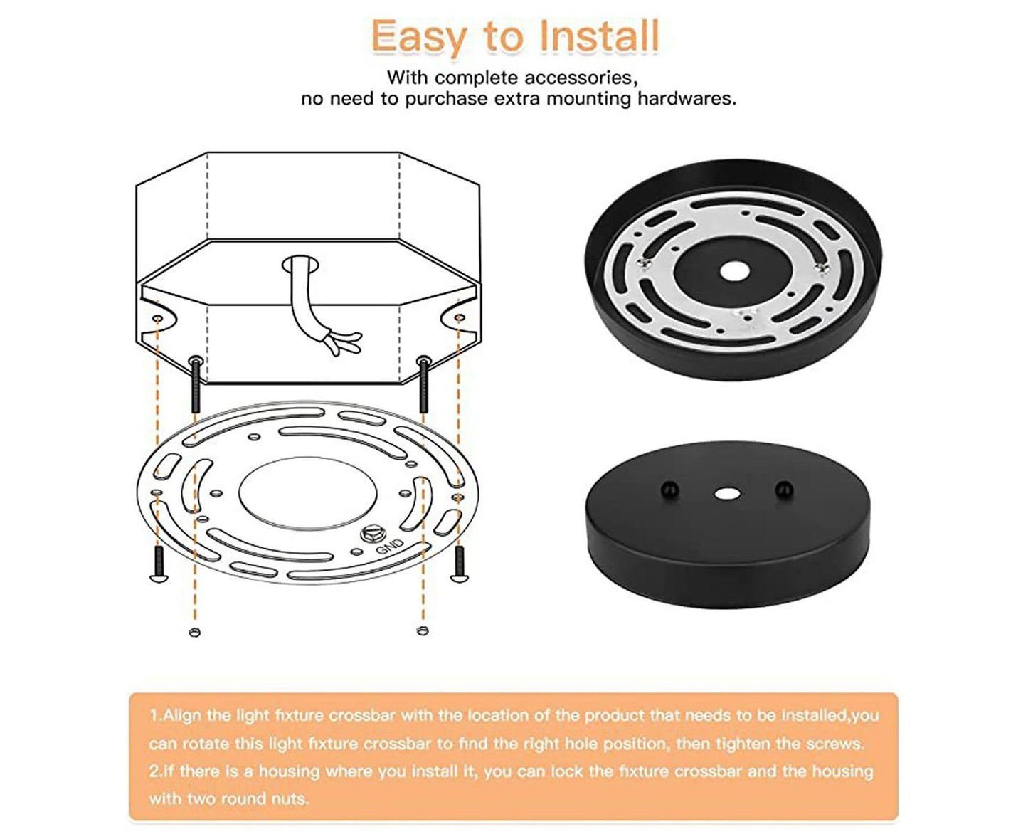 1 Set Light Fixture Mounting Plate - Sets