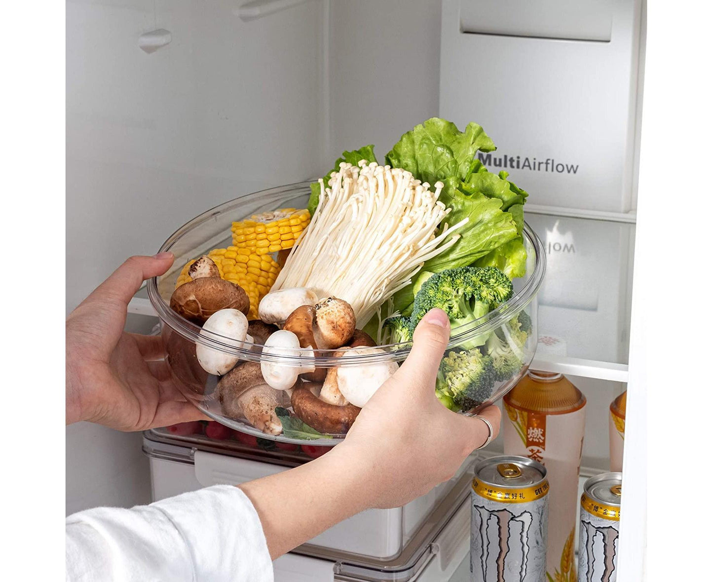 White Round Plastic Tray - Divided Serving - Food Storage