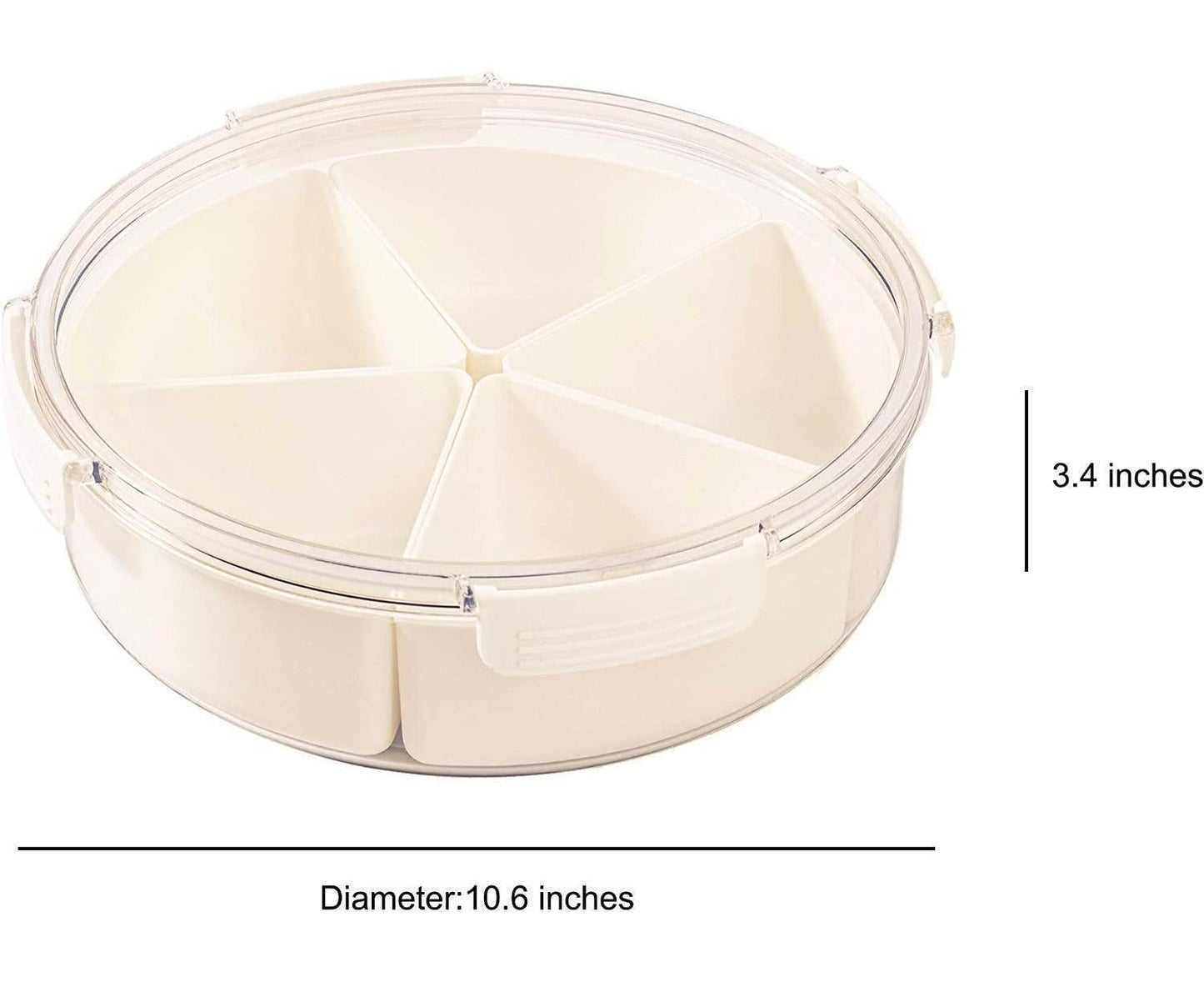 White Round Plastic Tray - Divided Serving - Food Storage