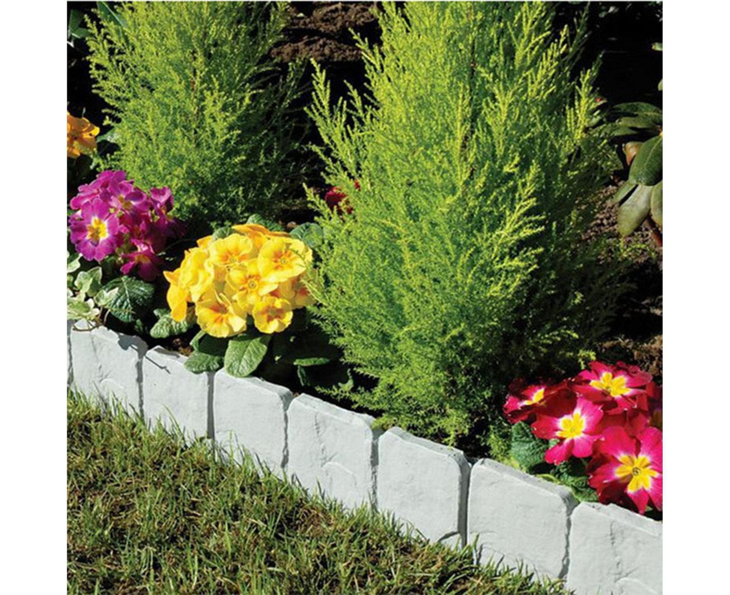 10pcs Garden Edging Border Faux Stone - Grey