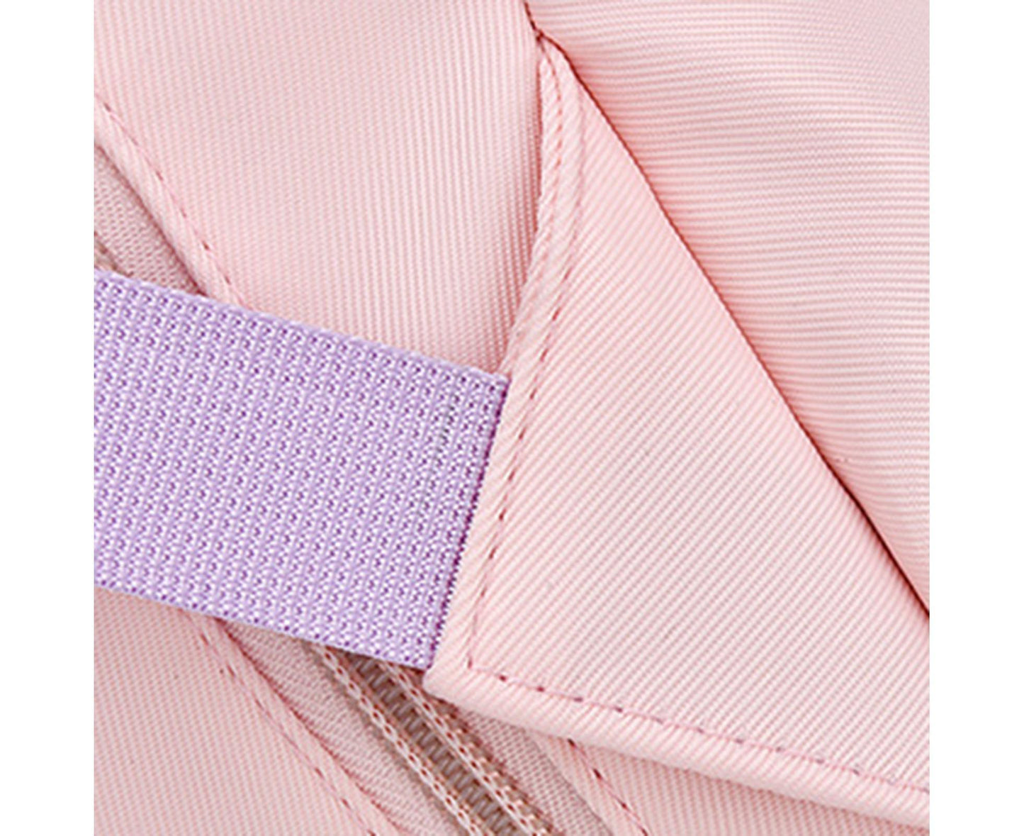 Students Backpack Cartoon Rabbit Waterproof Oxford Cloth Smooth Zipper Bookbag School Bag for Middle School Students - Pink
