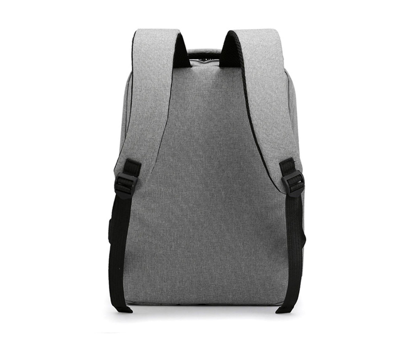 Unisex Backpack Adjustable Shoulder Straps Multilayer Multifunction USB Charging Port Casual Rucksack for Outdoor - Light Grey