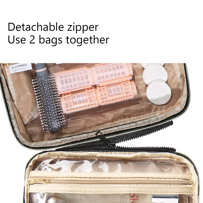 Ladies toiletry bag - Men's toiletry bag - Travel toiletry bag - Portable hanging storage box - Suitable for travel size shampoo, conditioner, skincare products and makeup accessories-Gray