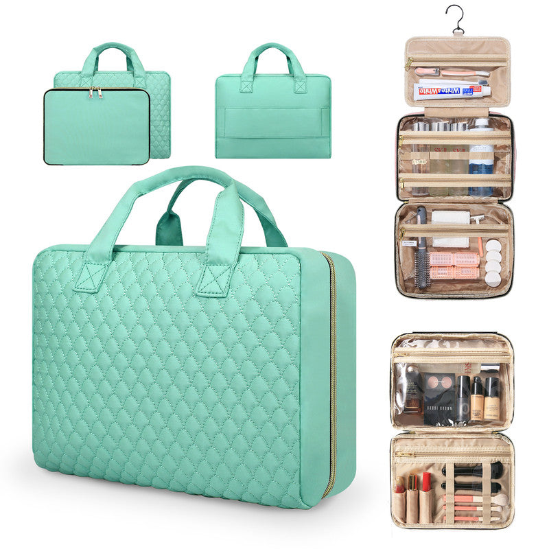 Ladies toiletry bag - Men's toiletry bag - Travel toiletry bag - Portable hanging storage box - Suitable for travel size shampoo, conditioner, skincare products and makeup accessories-Tiffany blue