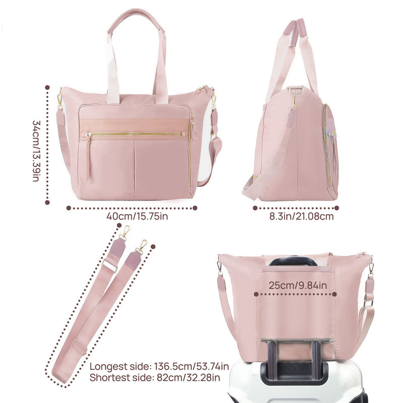 Travel Bag - Women's Travel Bag - Sports & Fitness Bag - Yoga Bag - Sports Bag - Carry-On Luggage - Waterproof & Durable - 40x21x34 cm - Dry/Wet Separation Luggage - Weekend Bag - Pink