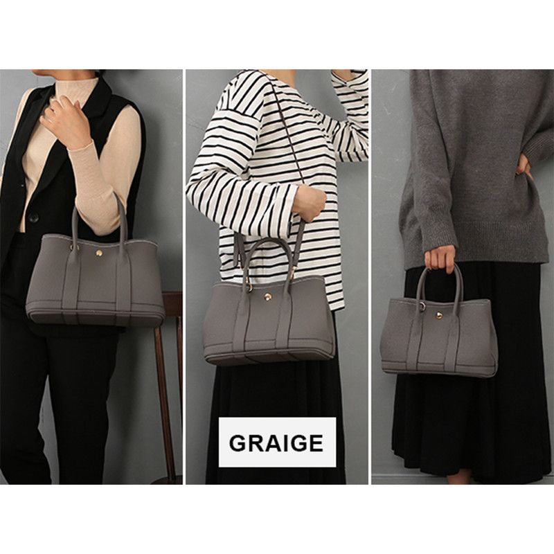Women's shoulder bag, women's wallet, vintage handbag-Lead Grey, Large