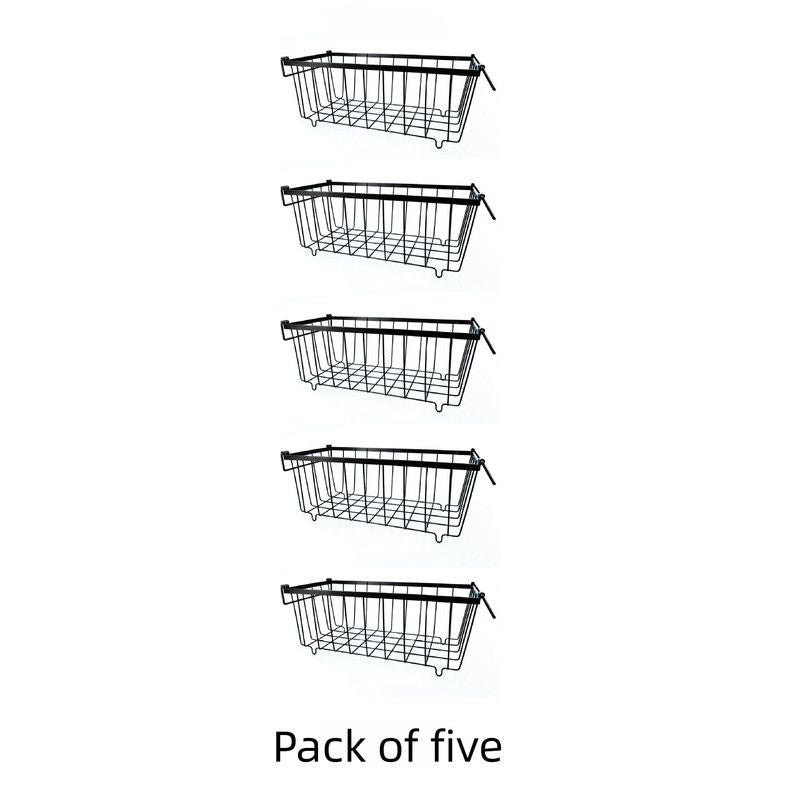 5pcs Multifunctional Kitchen Storage Basket, Fridge Organizer for Ice Cream Meatballs, Divided Storage Bin for Bedroom Bathroom Cabinet Sundries-5PCS