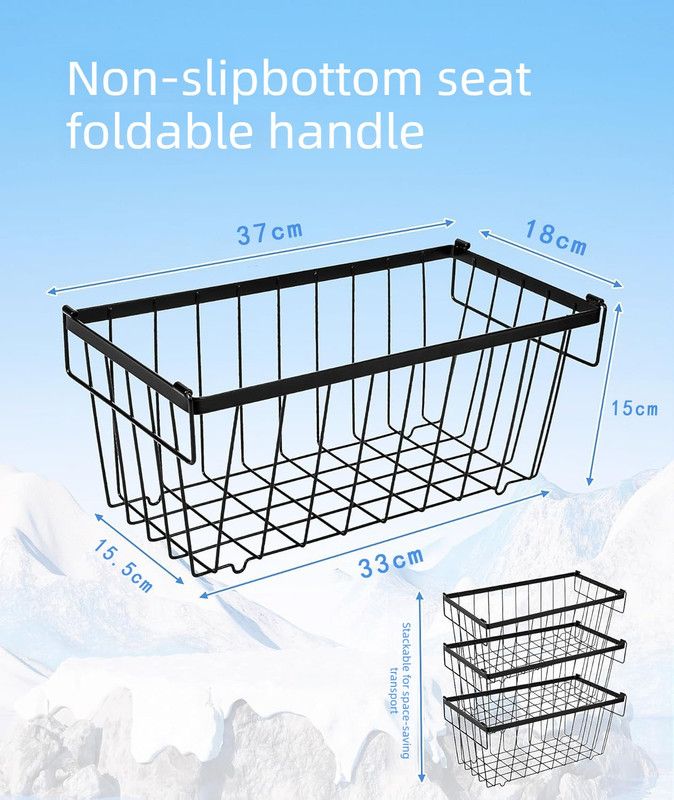 5pcs Multifunctional Kitchen Storage Basket, Fridge Organizer for Ice Cream Meatballs, Divided Storage Bin for Bedroom Bathroom Cabinet Sundries-5PCS