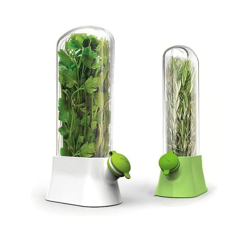 Anti-Crush Herb Keeper Cup Reusable Vegetable Fresh Container-Green