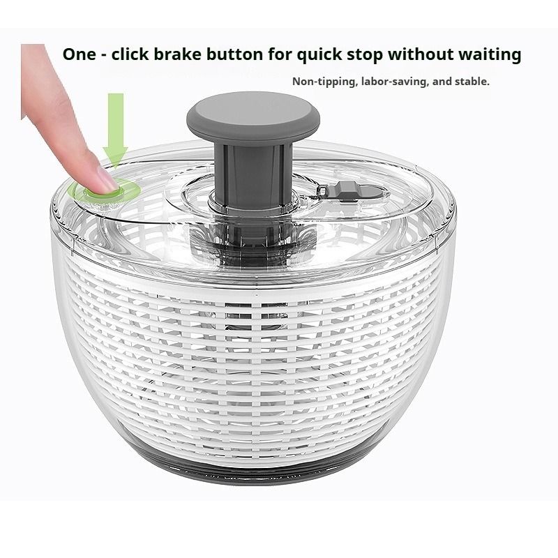 3.6L Press-Type Salad Spinner, Multifunctional Vegetable Dryer, Household Fruit Washer Drain Basket for Fitness Meal Greens
