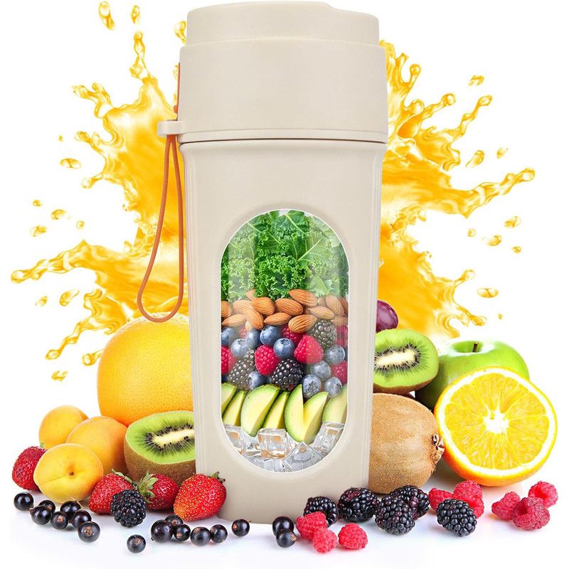 Portable Cordless Juicing Cup, Dual-Lid Design – 12-Blade Juicer, 1500mAh High Capacity, Compact Multi-Functional Portable Juicing Cup for Home Use – Green