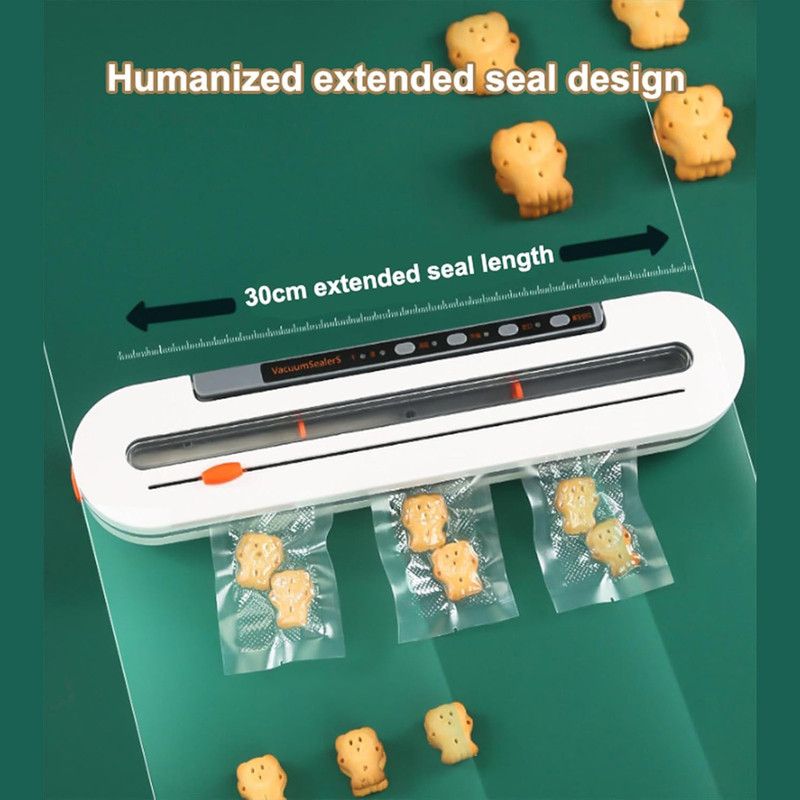 Home Vacuum Sealer, All-Purpose Automatic Food Preservation Machine for Dry and Wet Items, 30cm Extended Sealing Vacuum Packer, One-Touch Vacuuming to Prevent Odor Transfer and Leaks, Supports External Vacuuming, Spot Vacuuming, Dry, and Wet Modes - Black