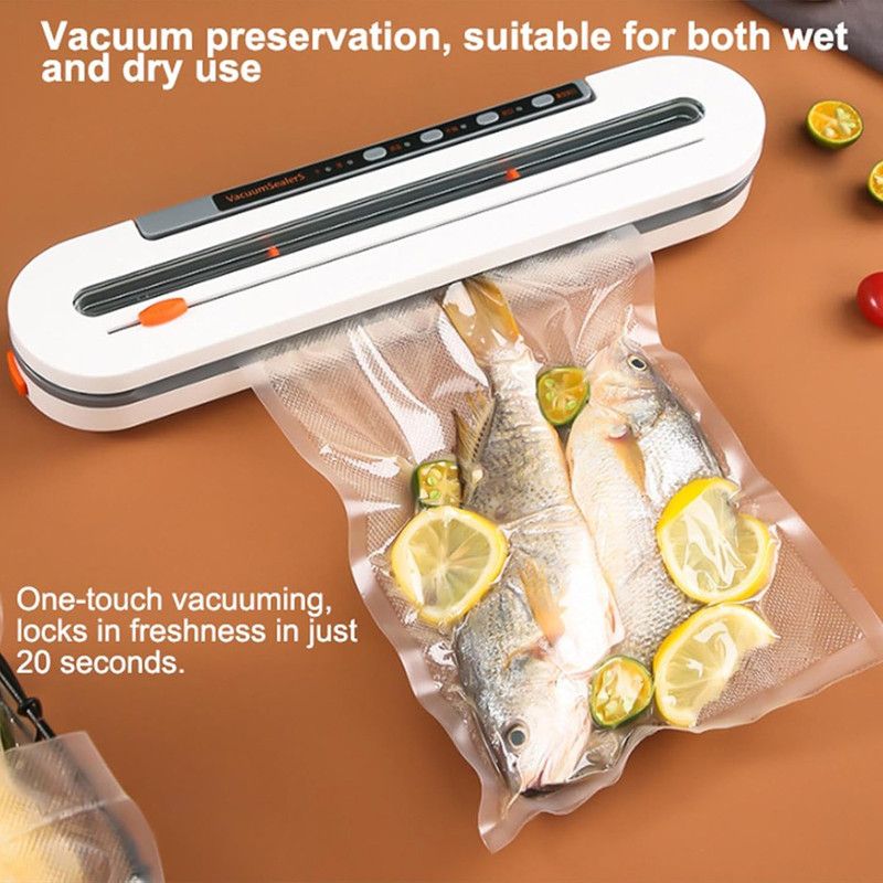 Home Vacuum Sealer, All-Purpose Automatic Food Preservation Machine for Dry and Wet Items, 30cm Extended Sealing Vacuum Packer, One-Touch Vacuuming to Prevent Odor Transfer and Leaks, Supports External Vacuuming, Spot Vacuuming, Dry, and Wet Modes - Black