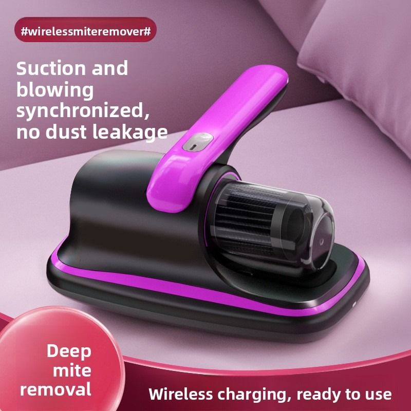 Home Wireless Dust Mite Remover, High-Powered Bed Vacuum, UV Sterilizing Fully Automatic Dust Mite Remover - Purple
