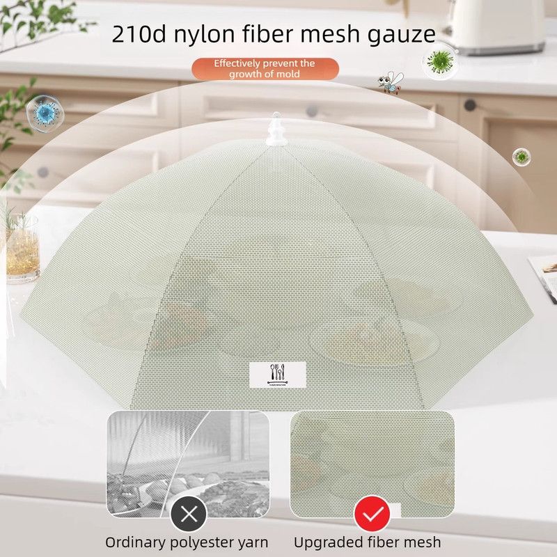 Foldable Mosquito-Proof Food Cover, Household Fly Screen, Fine-Mesh Breathable Dining Table Cover - Square