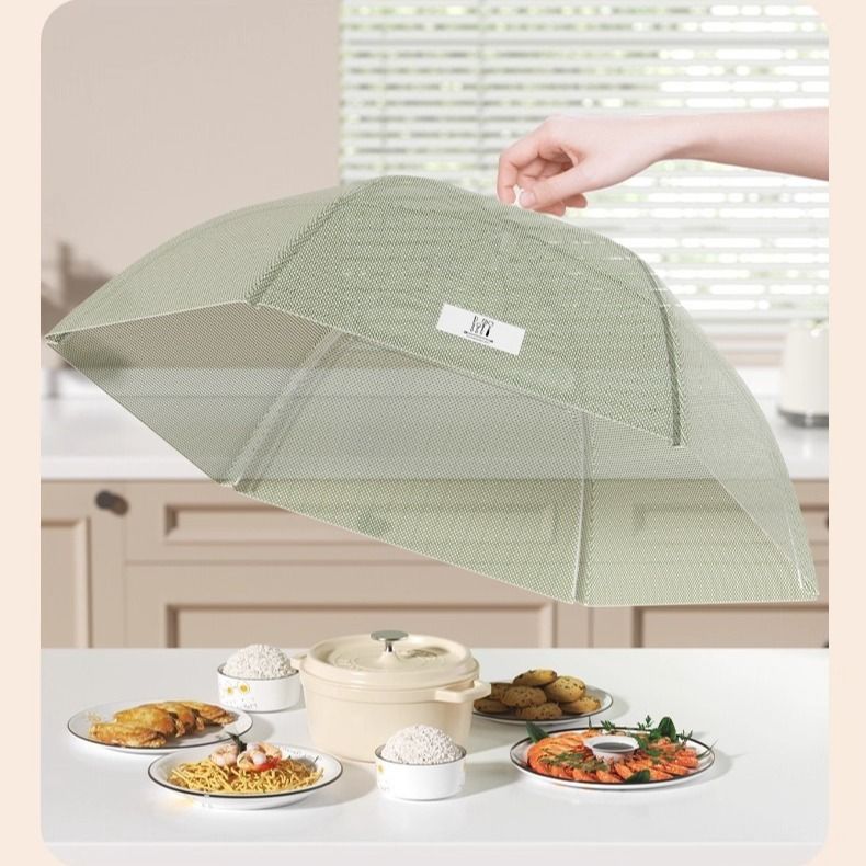 Foldable Mosquito-Proof Food Cover, Household Fly Screen, Fine-Mesh Breathable Dining Table Cover - Round
