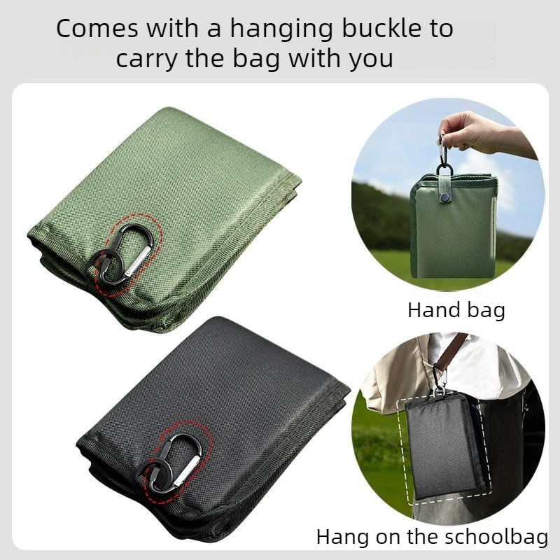 Portable Folding Outdoor Seat Cushion, Portable Insulated Seat Cushion for Camping, Picnics, and Hiking - Black