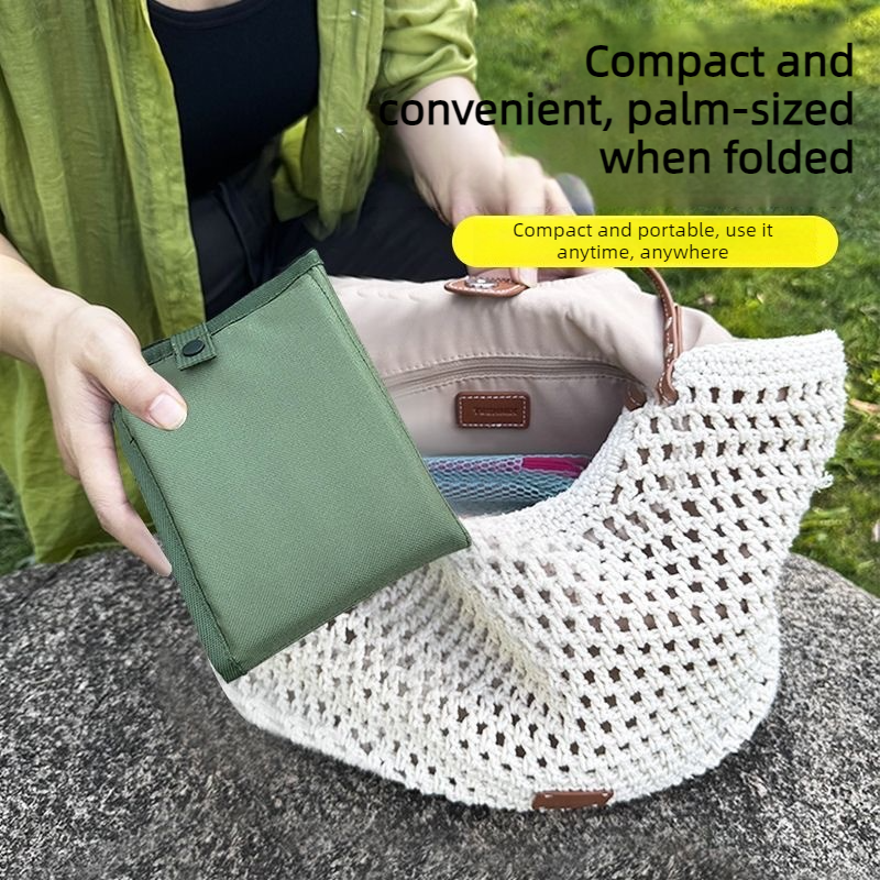 Portable Folding Outdoor Seat Cushion, Portable Insulated Seat Cushion for Camping, Picnics, and Hiking - Black