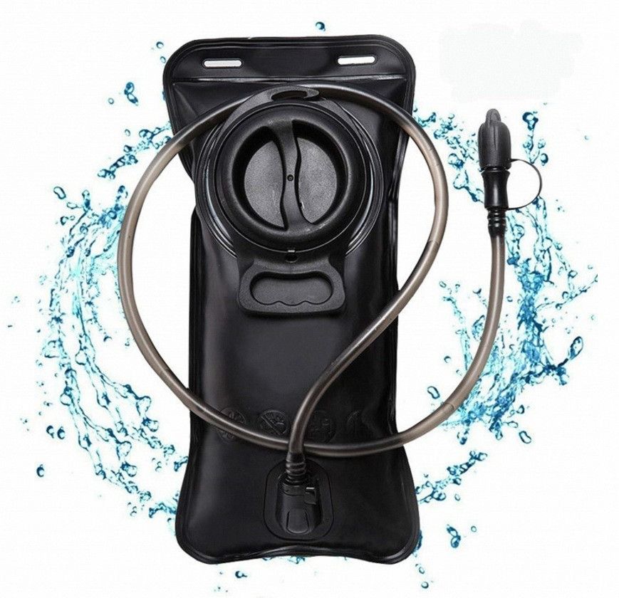 2L Outdoor Sports Hydration Pack, Portable Water Bladder for Running and Hiking, Food-Grade Water Bag - Black