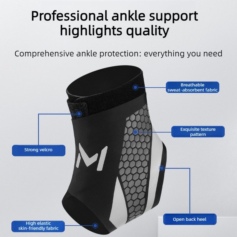 2-Pack Adjustable Compression Ankle Braces, Lightweight and Twist-Resistant - Gray
