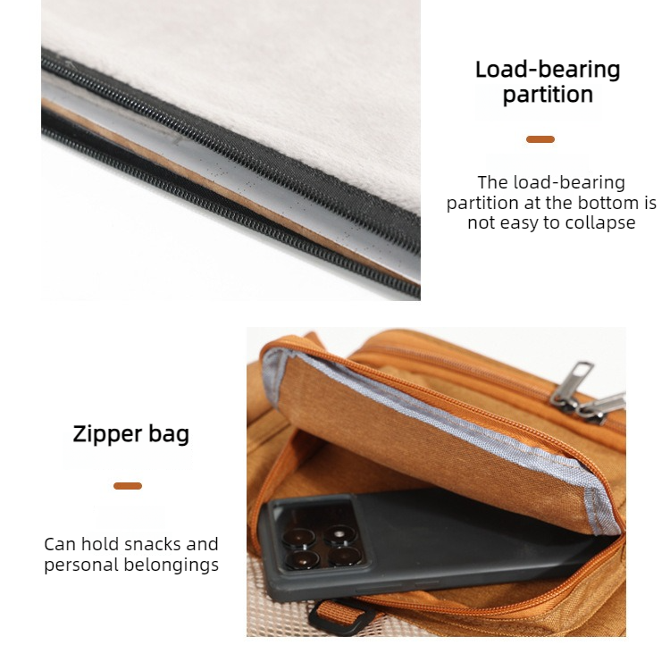 Multifunctional Pet Travel Bag: Large Capacity, Breathable, Portable, Handheld or Crossbody Pet Bag - Brown