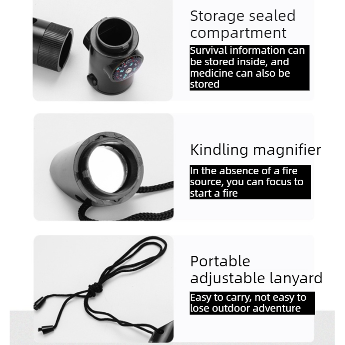 7-in-1 Outdoor Survival Whistle, 2-pack-Multifunctional Emergency Whistle, Portable Gear for Camping and Adventure