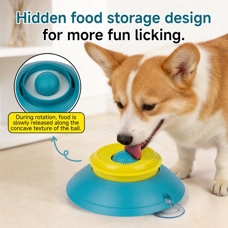 Slow Feeder Lick Bowl, Universal for Cats and Dogs, a Fun and Stimulating Feeding Tool - Red