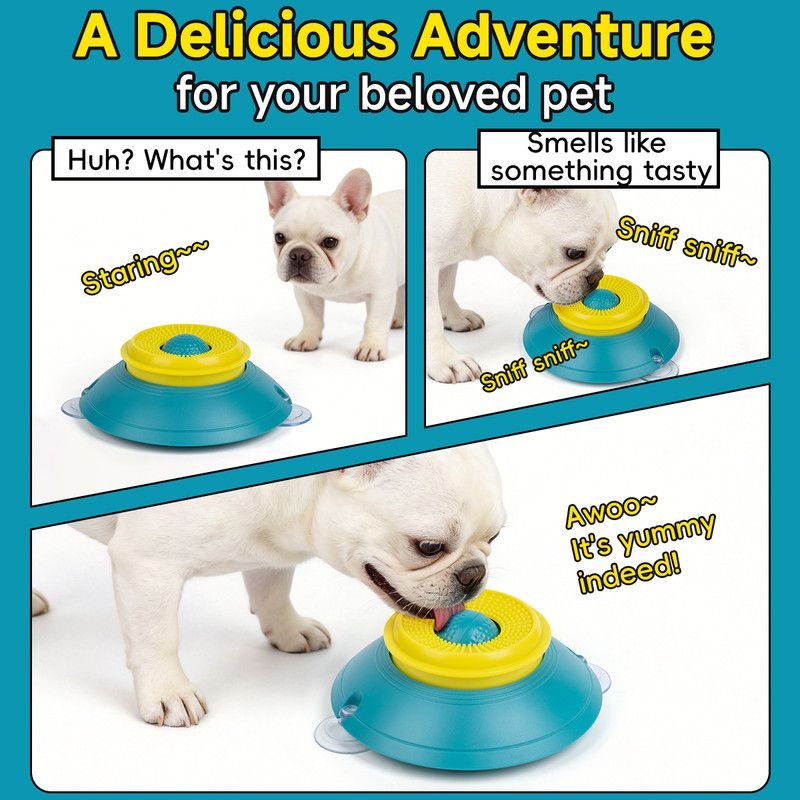 Slow Feeder Lick Bowl, Universal for Cats and Dogs, a Fun and Stimulating Feeding Tool - Green