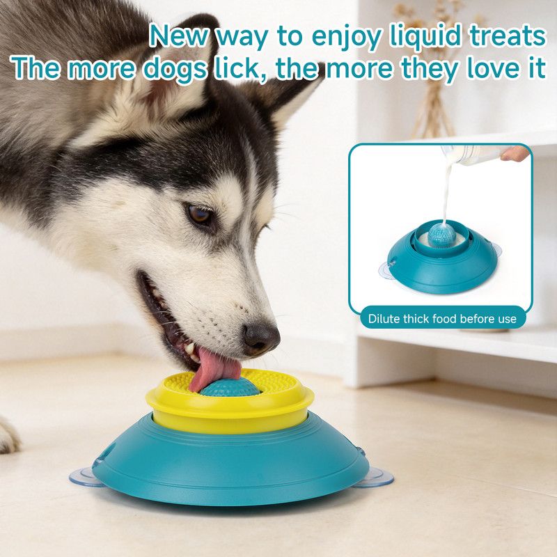 Slow Feeder Lick Bowl, Universal for Cats and Dogs, a Fun and Stimulating Feeding Tool - Green