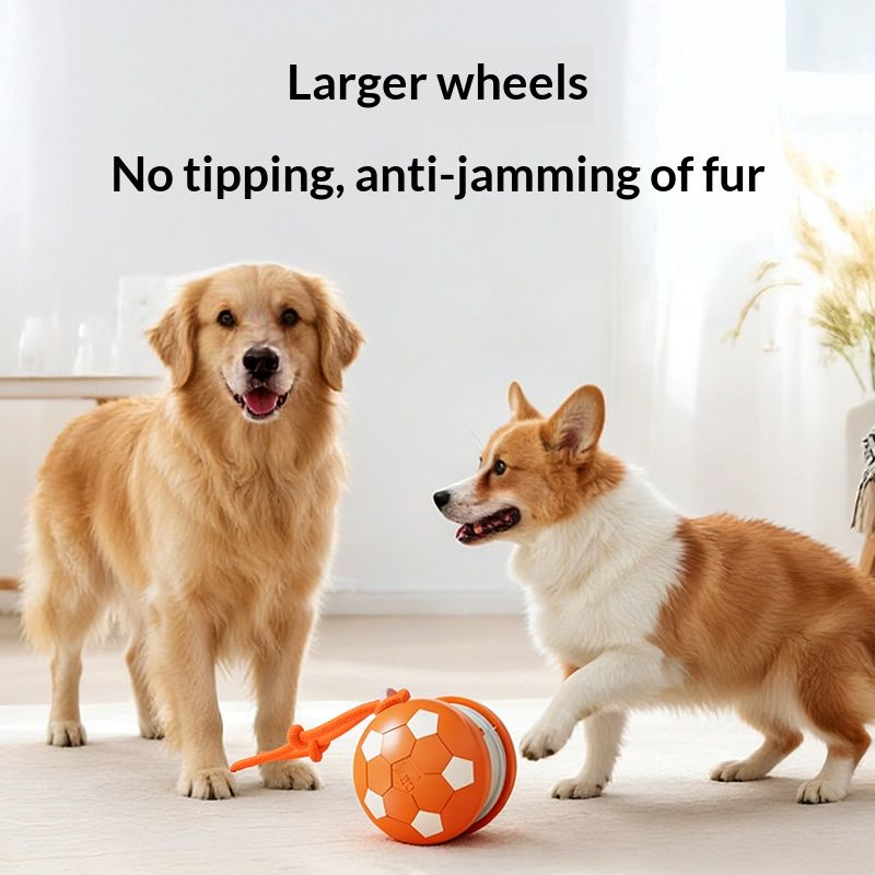 Smart Self-Rolling Pet Toy, Durable Chew Ball for Cats and Dogs to Keep Themselves Entertained - Orange