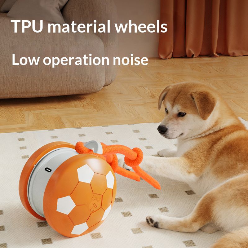 Smart Self-Rolling Pet Toy, Durable Chew Ball for Cats and Dogs to Keep Themselves Entertained - Orange