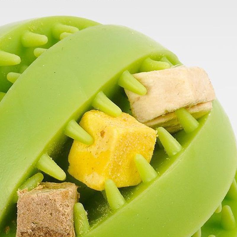 2 Large Pet Treat Dispenser Balls, 7CM - Durable Teething and Dental Care Toys - Yellow