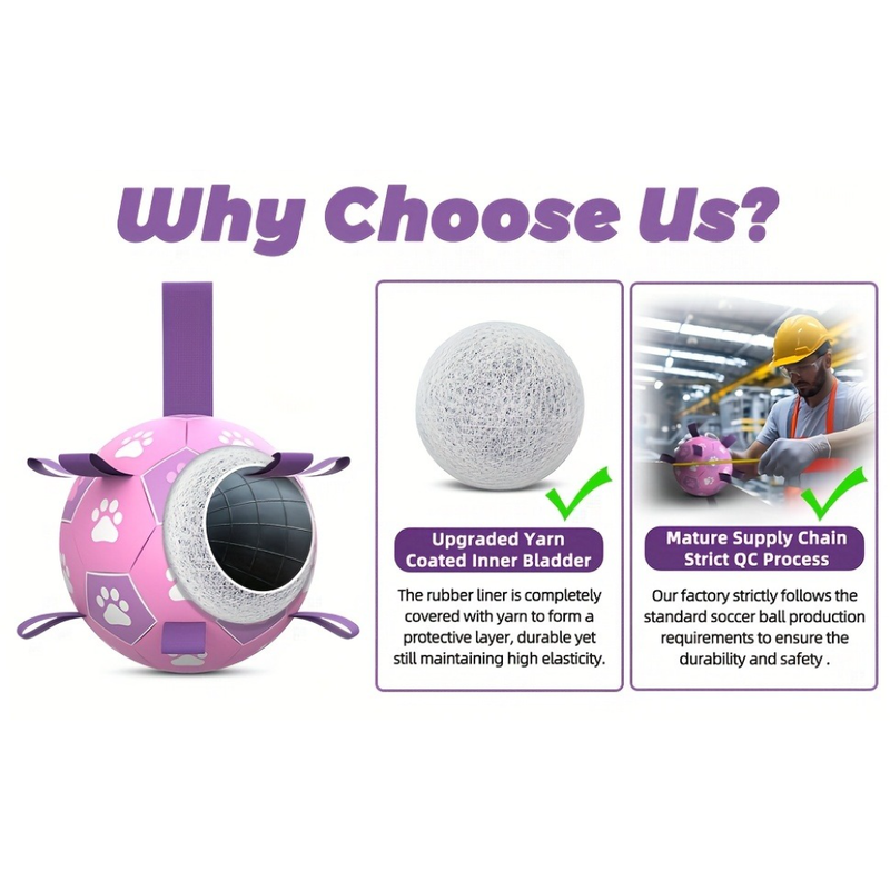 Durable Dog Soccer Ball Toy, 15cm Inflatable Soccer Ball, Teething and Entertainment Training Ball, Includes Pump - White
