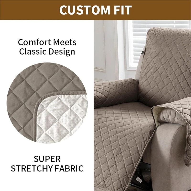Waterproof and Non-Slip Single Sofa Cushion, Pet-Resistant and Washable Sofa Cover - Taupe