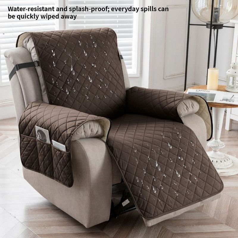 Waterproof and Non-Slip Single Armchair Cushion, Pet-Resistant and Machine-Washable Sofa Cover - Brown