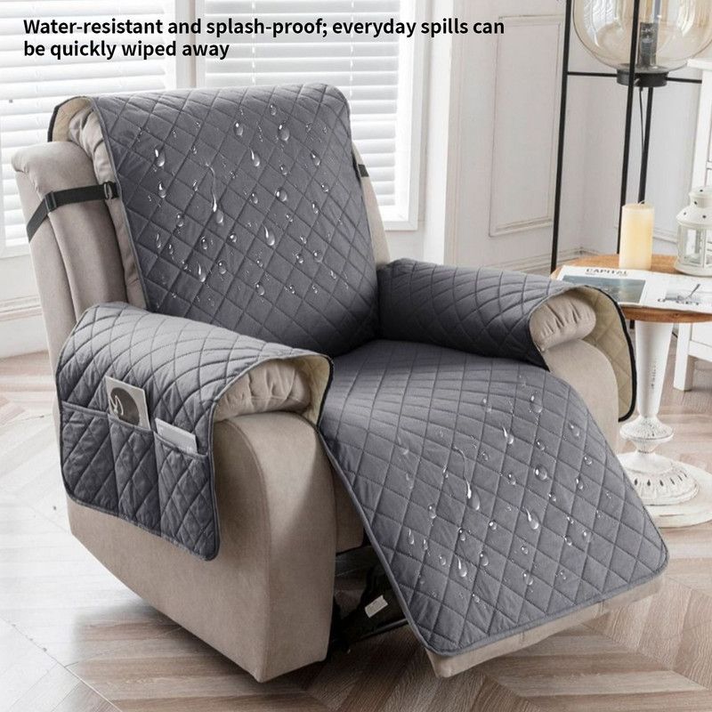 Waterproof and Non-Slip Single Armchair Cushion, Pet-Resistant and Machine-Washable Sofa Cover - Dark Gray