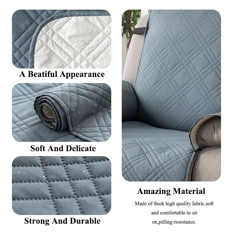 100% Waterproof Triple-Line Quilted Single Armchair Cushion, Non-Slip, Scratch-Resistant, Adjustable - Chocolate Brown-L