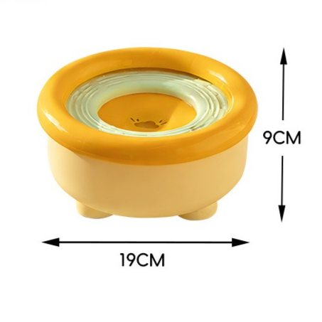 Anti-Splash Floating Pet Water Bowl, 1500ml Large Capacity, Tip-Proof and Chin-Dry Design - Yellow