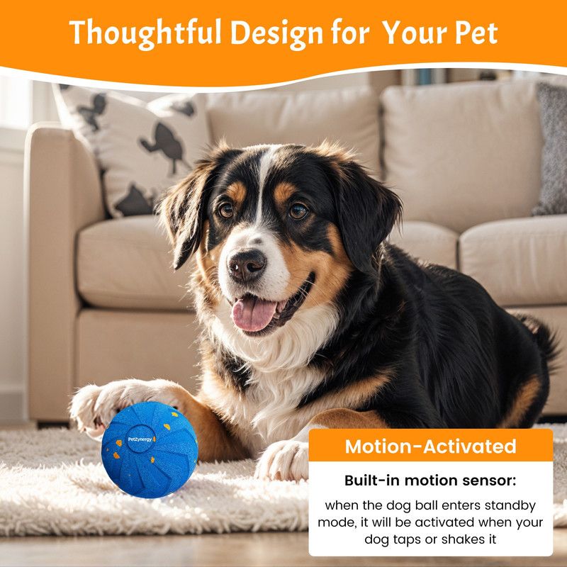 Smart Interactive Dog Toy Ball, Auto-Bouncing and Spinning, E-TPU Bite-Resistant and Rechargeable - Orange