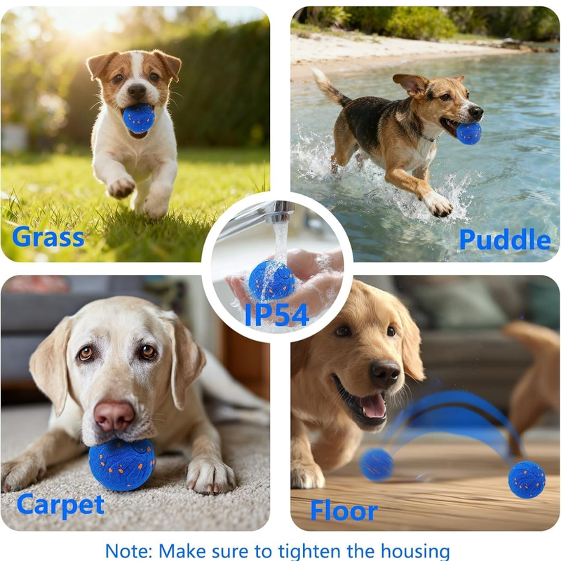 Smart Interactive Dog Toy Ball, Auto-Bouncing and Spinning, E-TPU Bite-Resistant and Rechargeable - Black