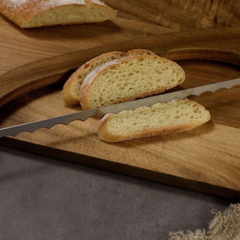 Bread Slicer Knife Set, Single Edge Stainless Steel Serrated Bread Cutter with Storage Bag, Blade Cover & Screwdriver for Baguette, Toast, Sourdough