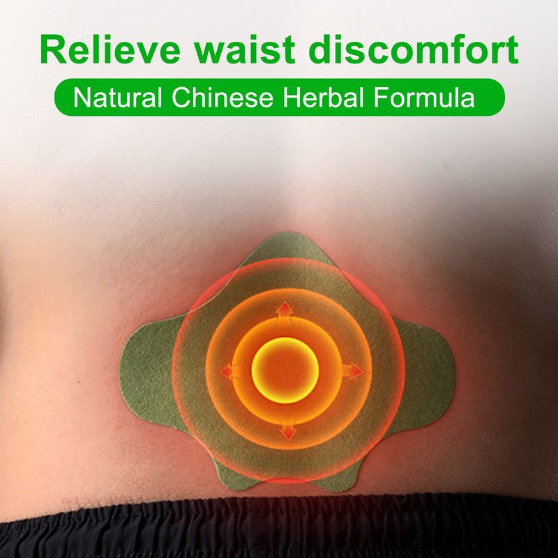 Herbal Mugwort Lumbar Patches: Warm Compress Patches for Lower Back Pain Caused by Muscle Strain or Prolonged Sitting (48 pcs/4 boxes)