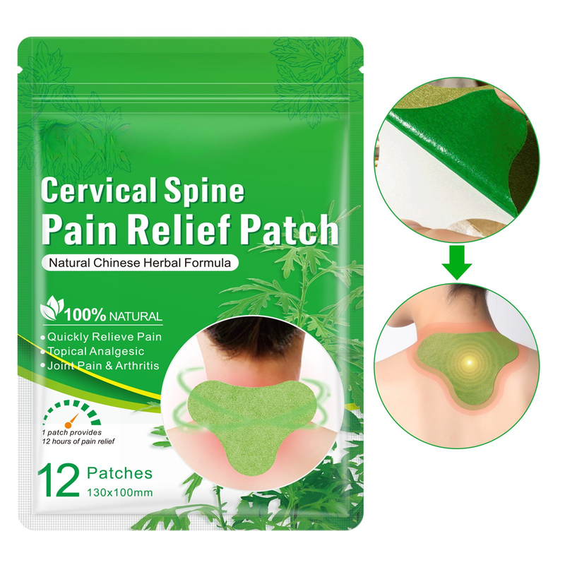 Mugwort Cervical Heat Patches: Herbal Patches for Neck and Shoulder Stiffness and Soreness in “Text Neck” Sufferers (48 pcs/4 boxes)